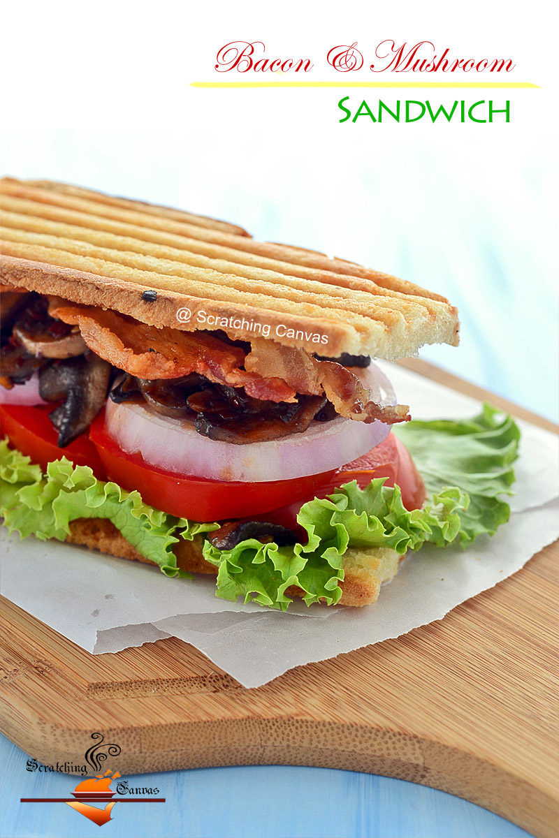 Quick Mushroom Sandwich using Toaster/Grill