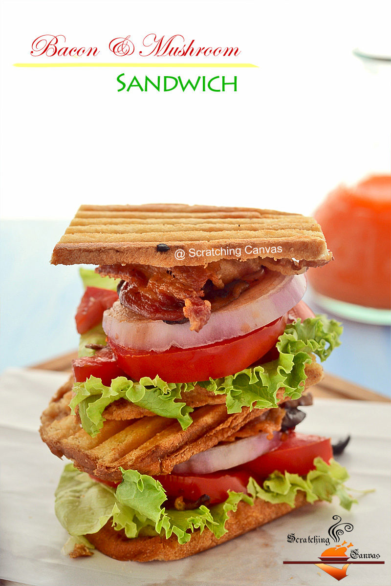 Bacon Mushroom Sandwich Food Photography