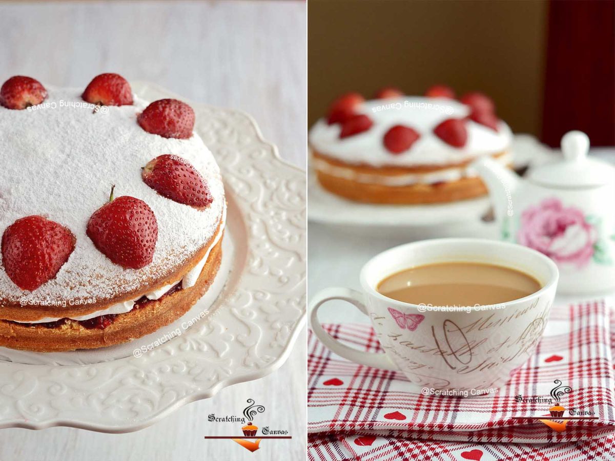 British Strawberry Jam Cake