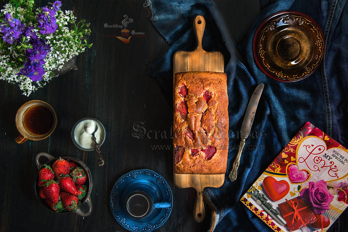 Strawberry Tea Cake Food Photography Styling