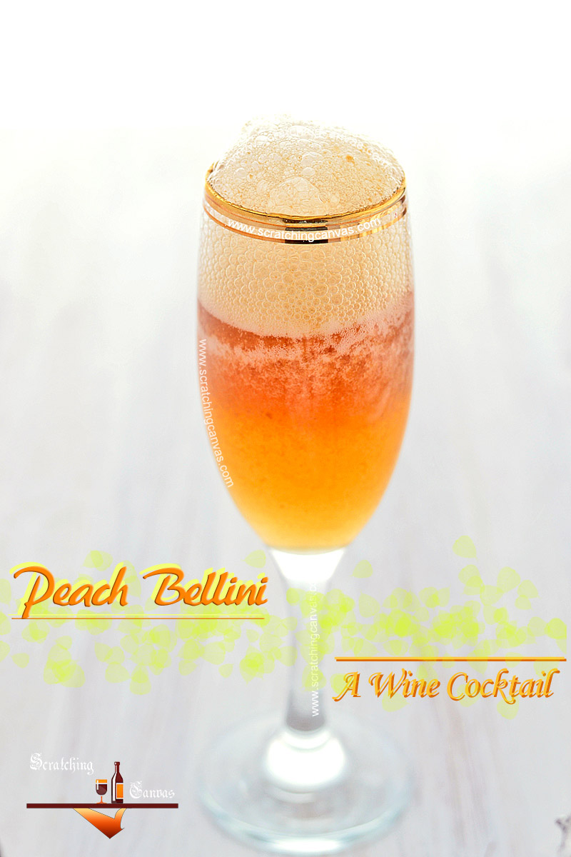 Fresh Peach Bellini Recipe | Wine Cocktail | Homemade Cocktail Recipes