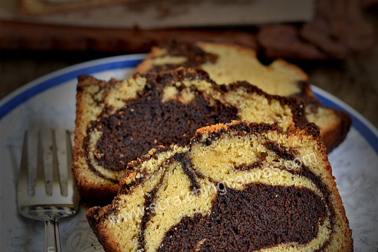 No Bake No Oven Marble Cake Recipe | Coffee Marble Loaf on gastop